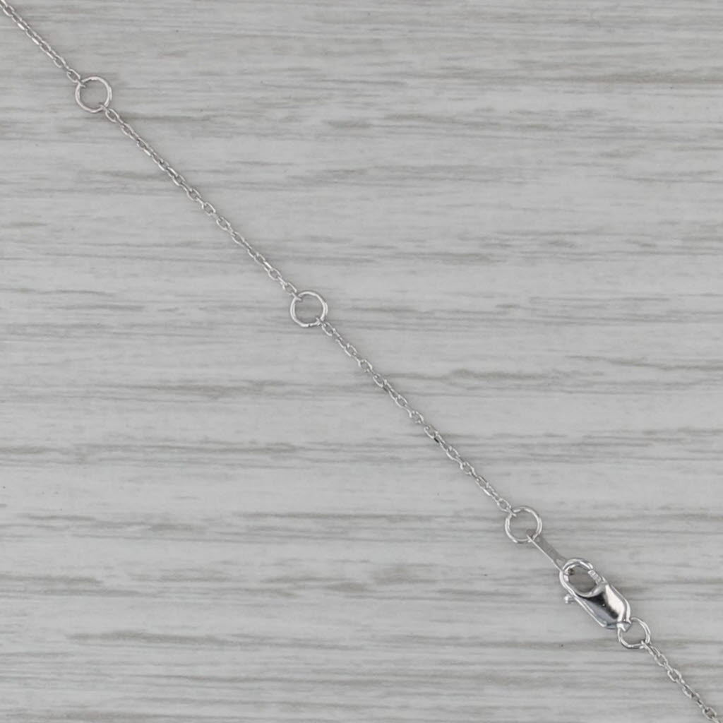 Cable Chain Necklace 14k White Gold 0.6mm 16-18.25"