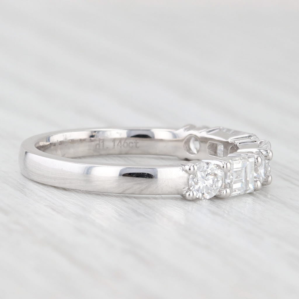 Light Gray New 1.14ctw Lab Grown Diamond Wedding Band 14k White Gold S 6.25 Stackable Ring