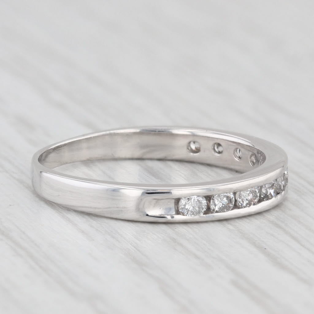 Light Gray 0.45ctw Diamond Wedding Band Platinum Stackable Anniversary Ring Size 7