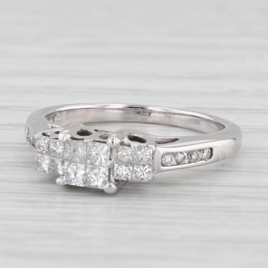 Light Gray 0.50 ctw Diamond 3-Stone Engagement 14K White Gold Size 5.75 Ring