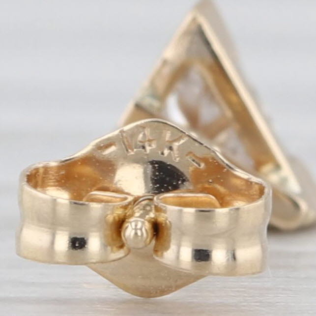 0.48ctw Trillion Diamond Solitaire Stud Earrings 14k Yellow Gold Studs