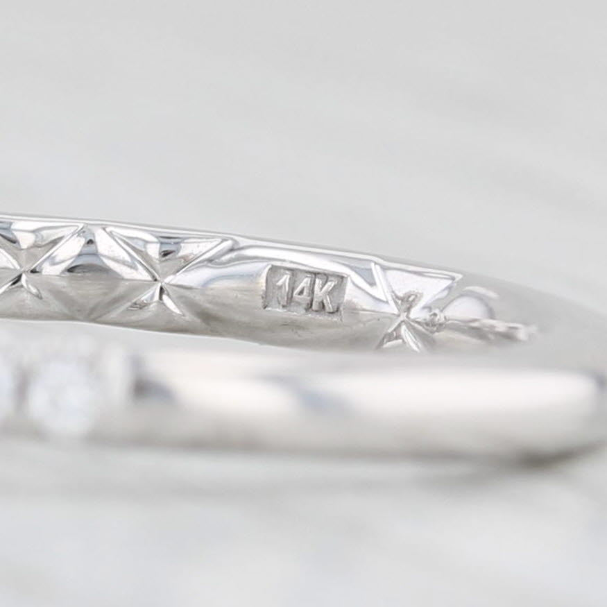 New A Jaffe Oval Diamond Semi Mount Engagement Ring 14k White Gold Size 6