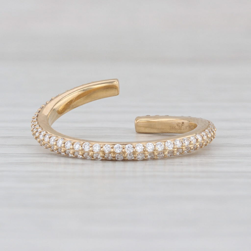 Noemi 0.50ctw Diamond Bypass Open Band Ring 18k Yellow Gold Size 7 Stackable