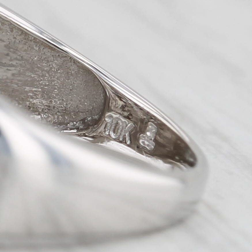 Light Gray 0.94ctw Diamond Crossover Ring 10k White Gold Size 7 Cocktail