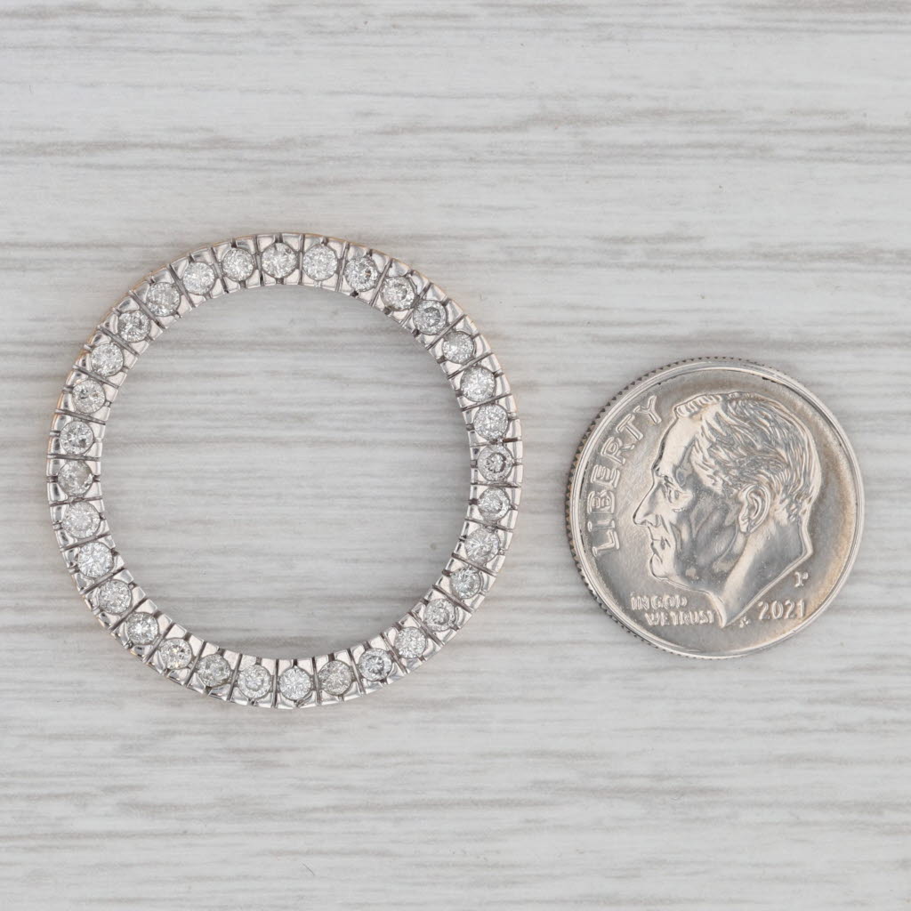 Gray 0.97ctw Diamond Eternity Circle Pendant 10k Yellow Gold