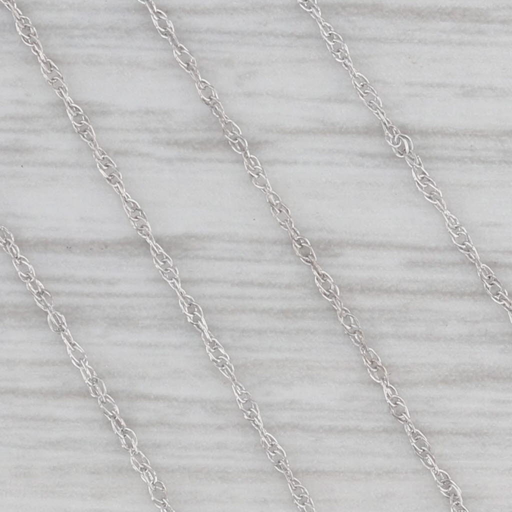 Gray 0.24ctw Blue White Diamond Pendant Necklace 10k White Gold 18" Rope Chain