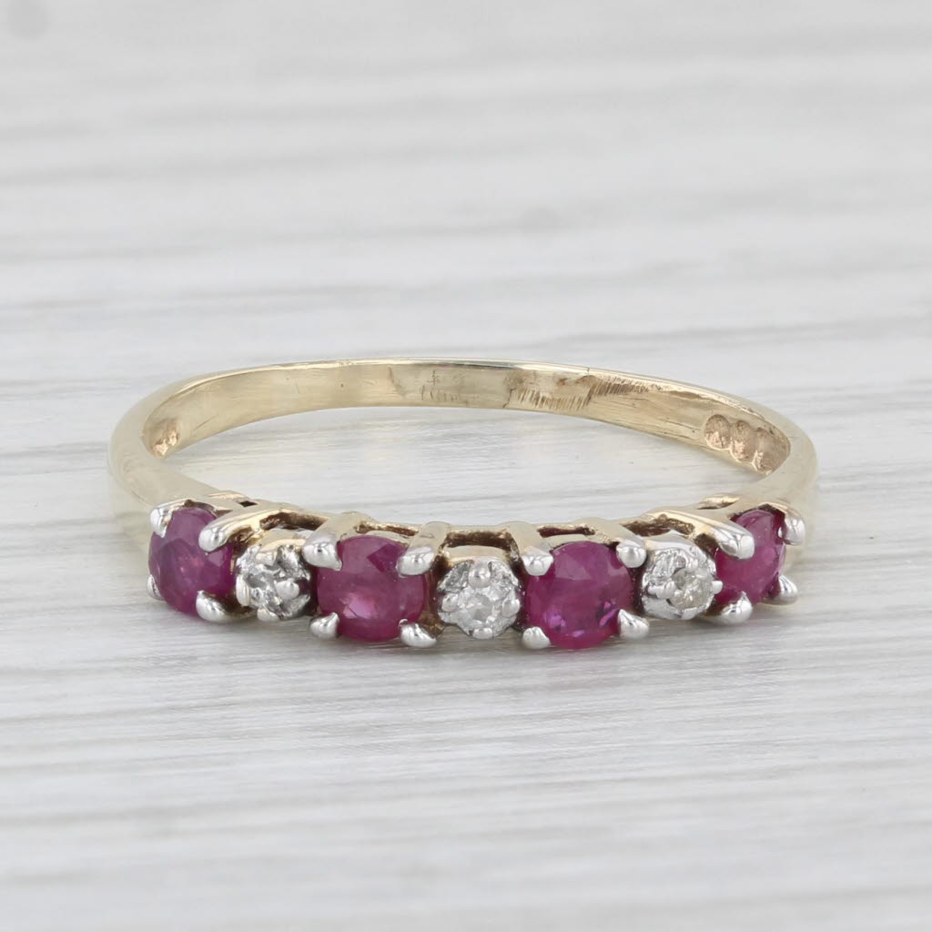 Light Gray 0.50ctw Ruby Diamond Ring 10k Yellow Gold Size 6.5 Stackable Bridal