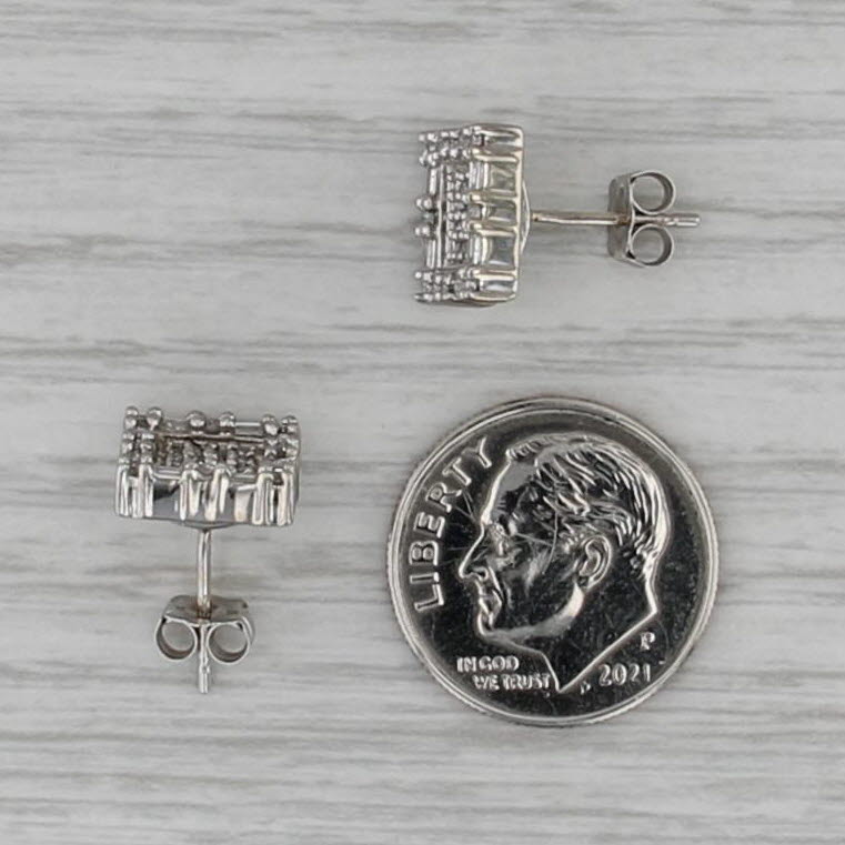 0.36ctw Diamond Square Frame Stud Earrings 14k White Gold