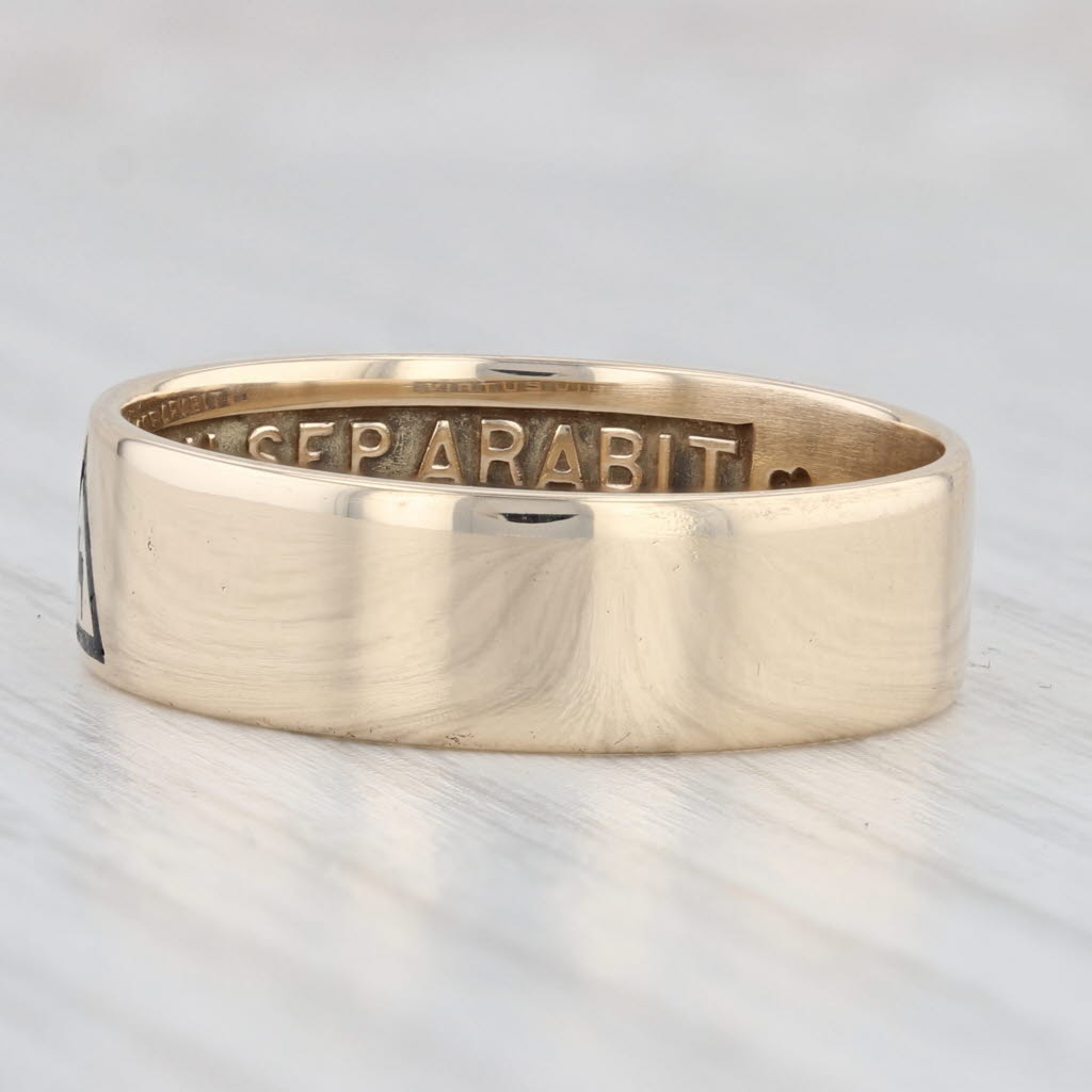 Light Gray Masonic Yod Ring 10k Yellow Gold Size 10.25 Band 14th Degree Scottish Rite