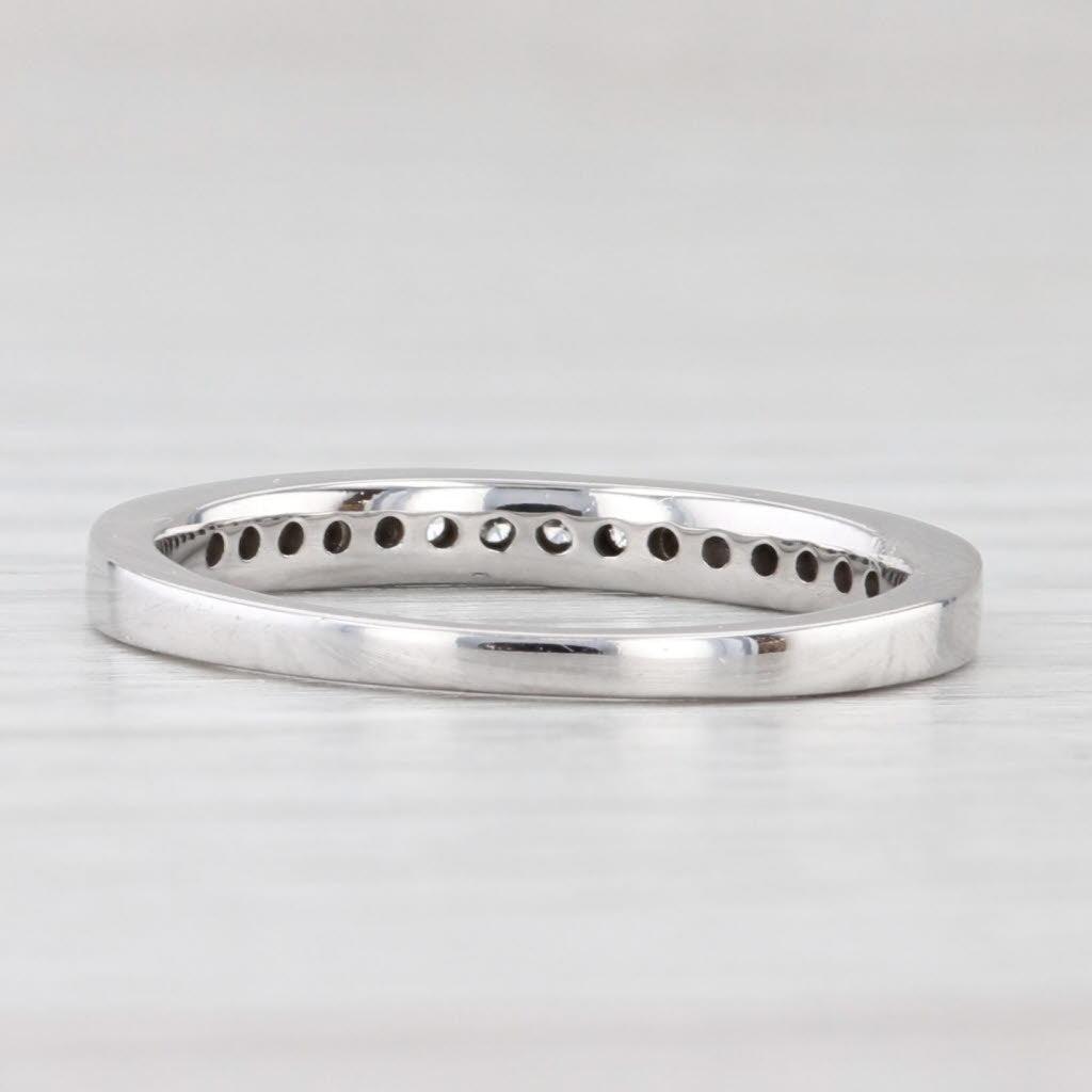 Light Gray 0.23ctw Diamond Wedding Band 14k White Gold Size 6.75 Stackable Ring