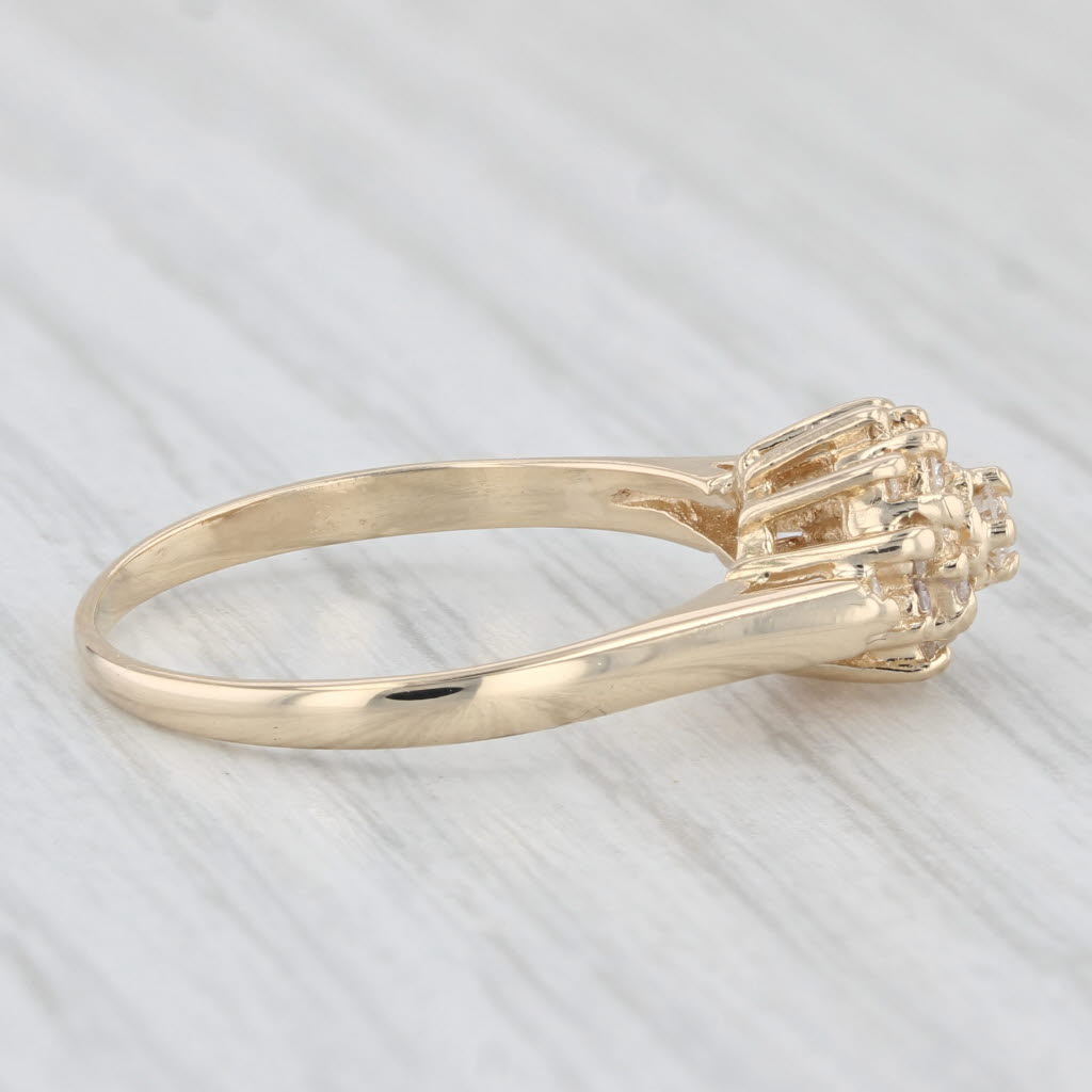 Light Gray 0.23ctw Diamond Cluster Engagement Ring 14k Yellow Gold Size 7.25