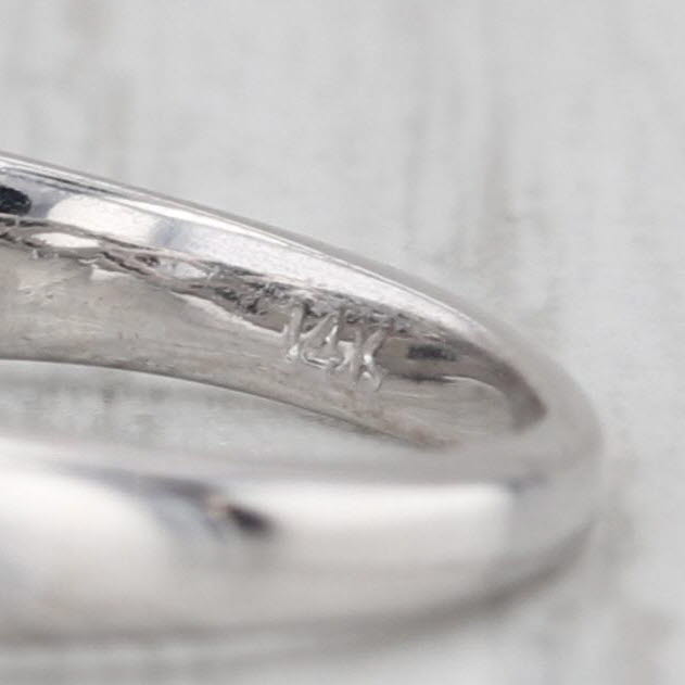 0.82ctw Diamond Link Rings Ring 14k White Gold Size 5 Stackable