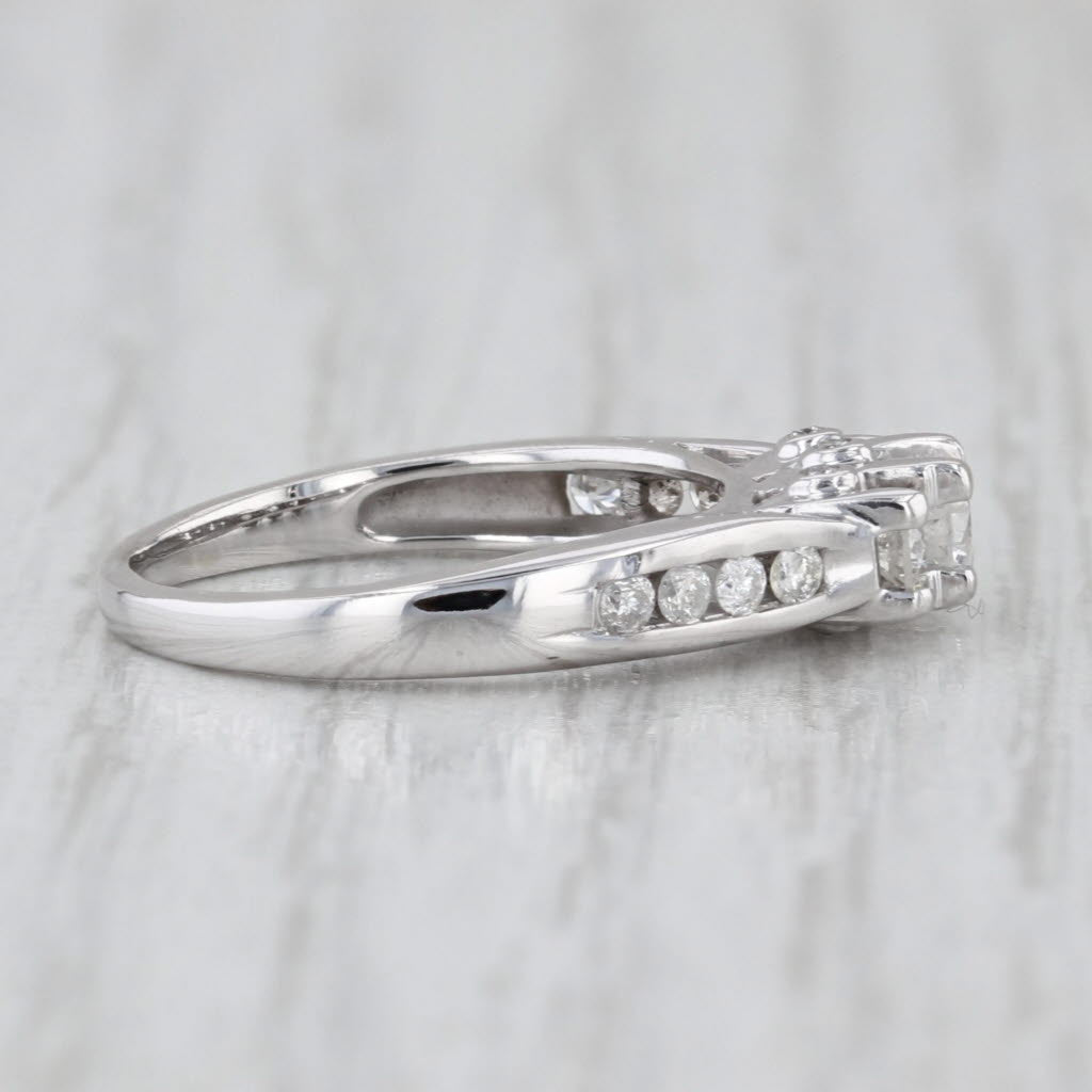 0.38ctw Diamond 3-Stone Engagement Ring 14k White Gold Size 4.5 Cathedral Band