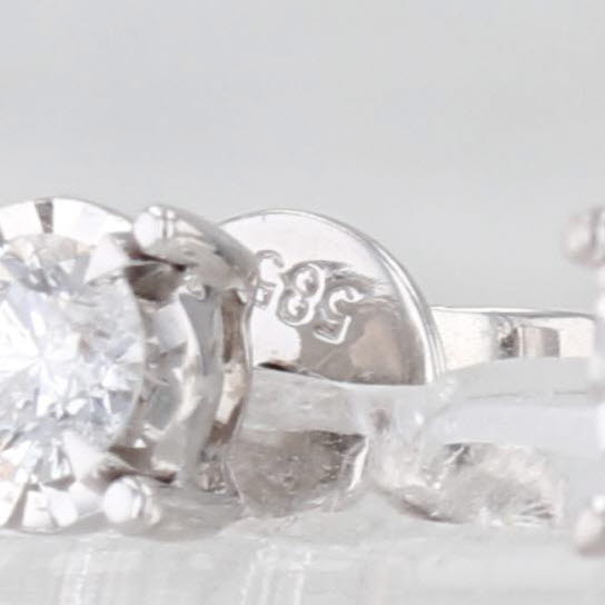0.20ctw Round Solitaire Diamond Stud Earrings 14k White Gold Studs