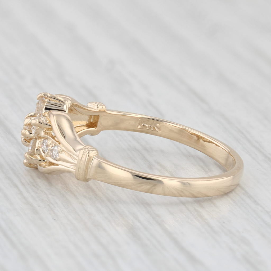 Light Gray 0.25ctw Diamond Flower Cluster Ring 14k Yellow Gold Size 6.5
