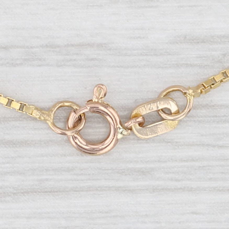 Light Gray 18" 0.8mm Box Chain Necklace 14k Yellow Gold
