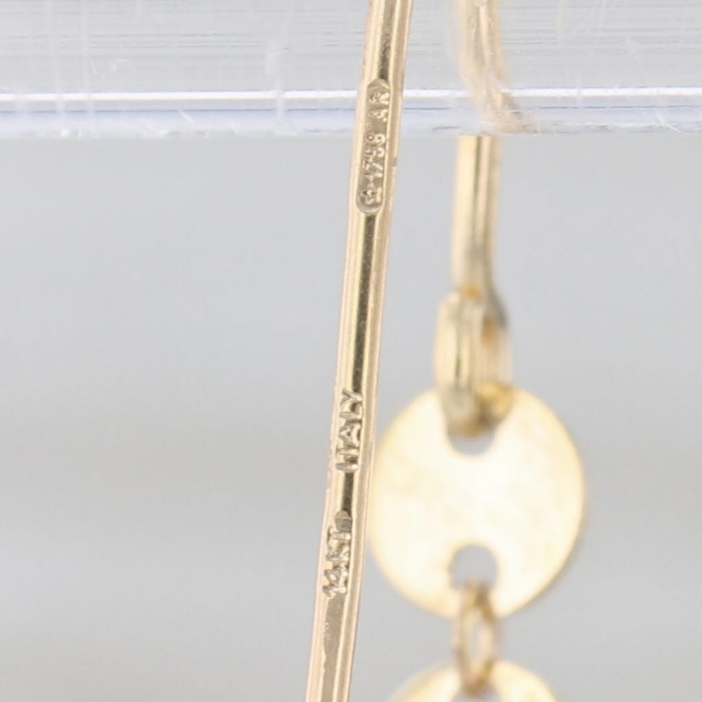 Dangling Discs Earrings 14k Yellow Gold Hook Posts