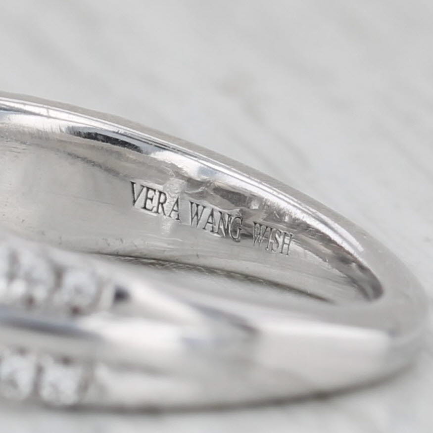 Gray Vera Wang Wish 0.82ctw Diamond Princess Engagement Ring 14k White Gold Size 6.25