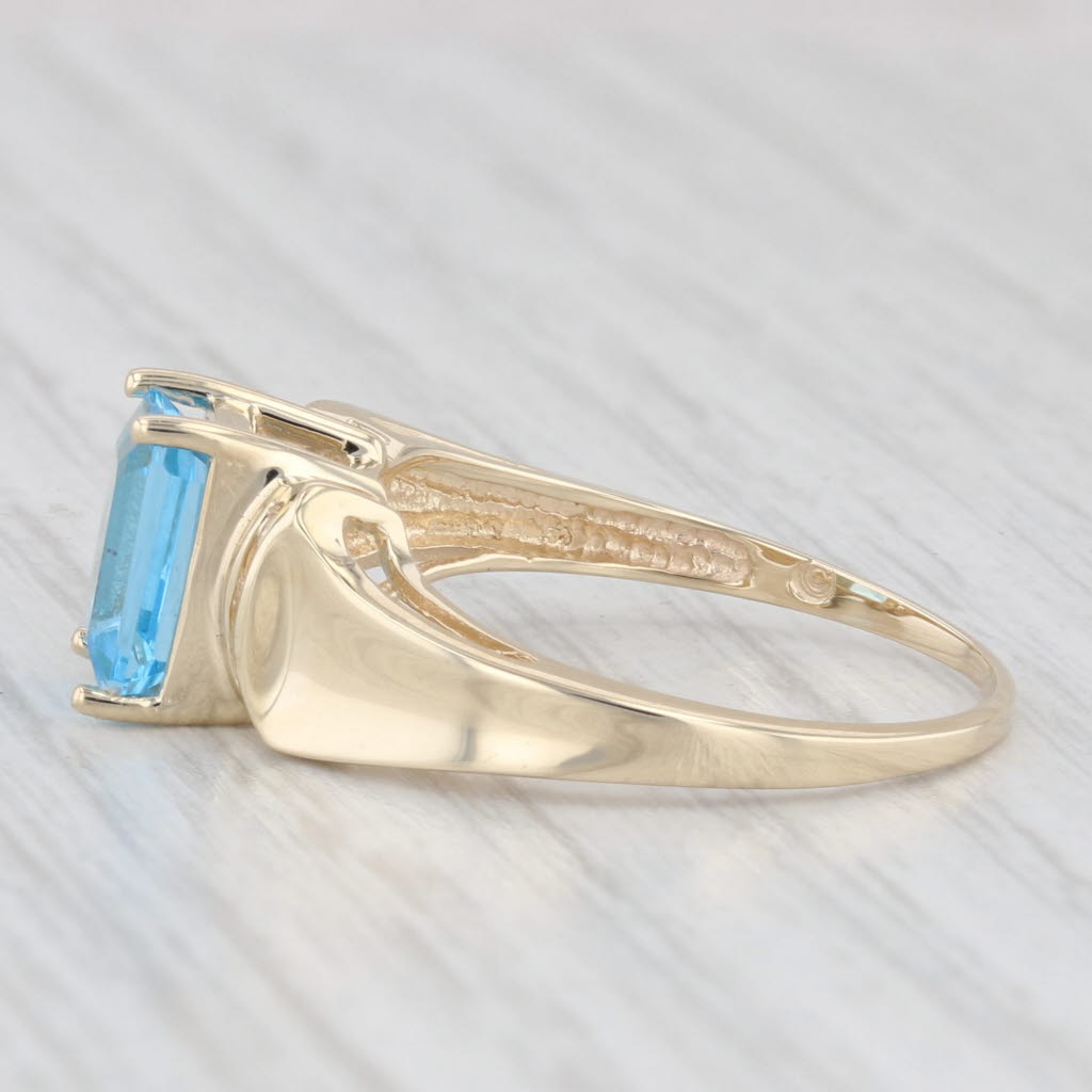 Light Gray 1.88ctw Blue Topaz Diamond Ring 10k Yellow Gold Size 8