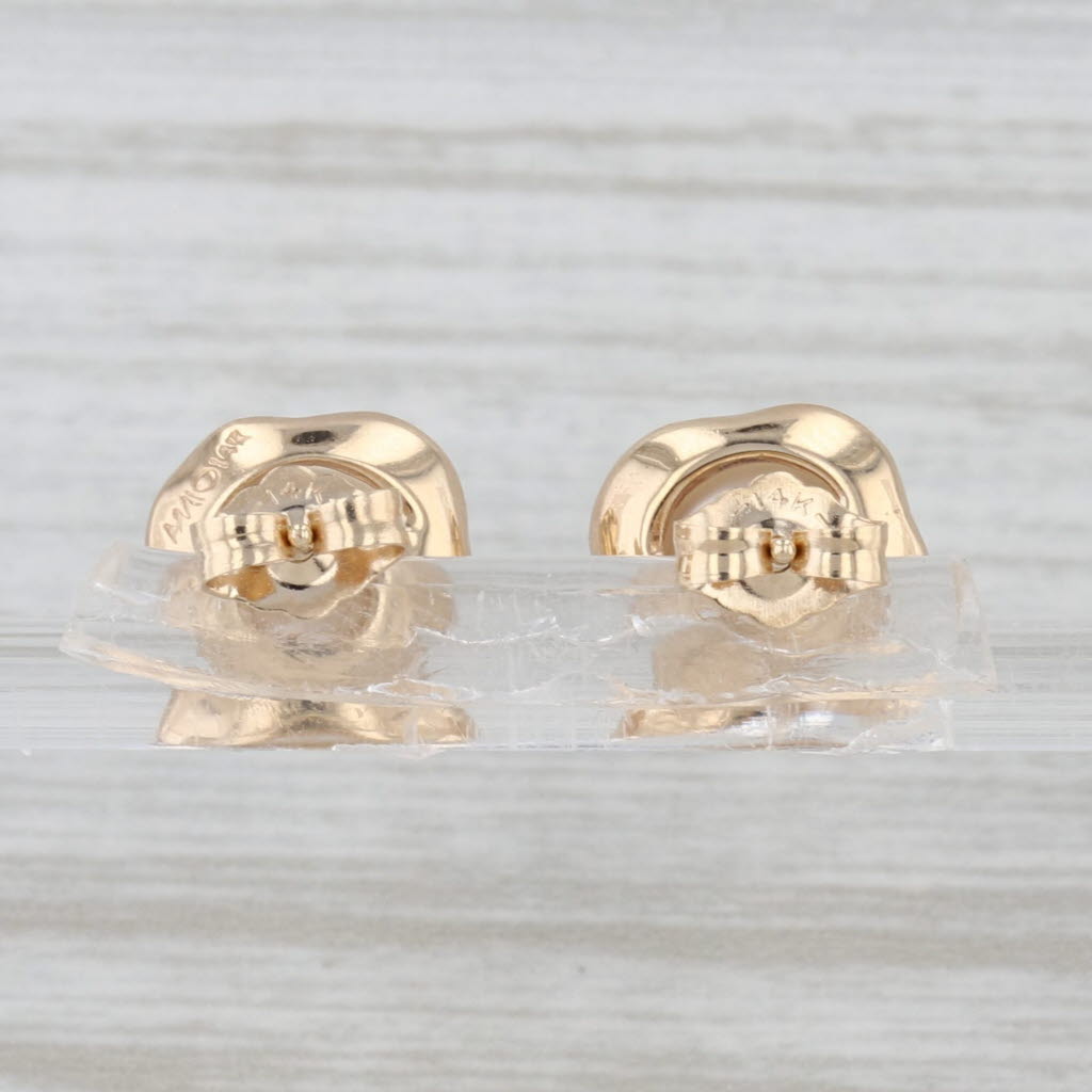Baroque Cultured Pearl Stud Earrings 14k Yellow Gold Studs