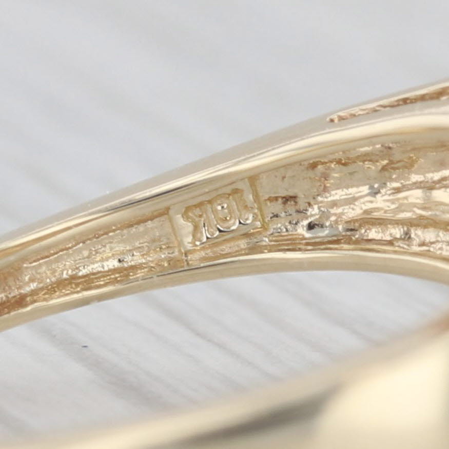 Light Gray 1.30ctw Trillion Peridot Diamond Bypass Ring 10k Yellow Gold Size 7