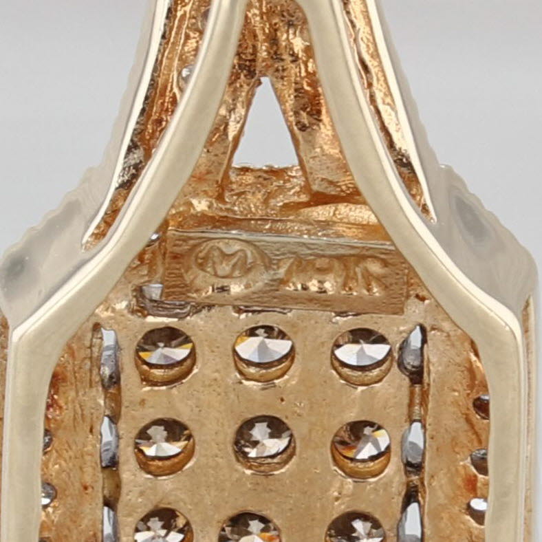 0.39ctw Champagen White Diamond Halo Pendant 10k Yellow Gold