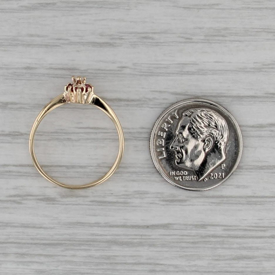 0.16ctw Ruby Diamond Ring 10k Yellow Gold Size 5.75