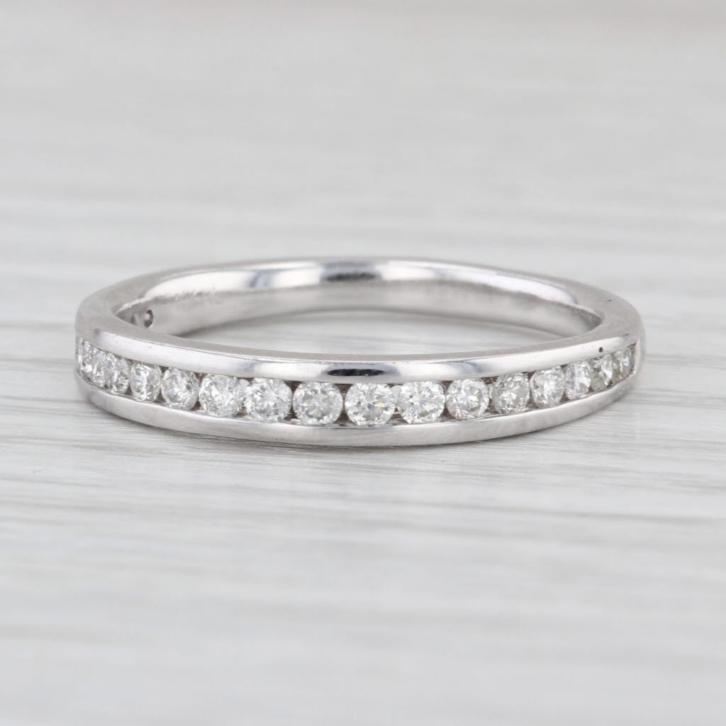 0.40ctw Diamond Wedding Band 10k White Gold Size 8.75 Stackable Anniversary Ring