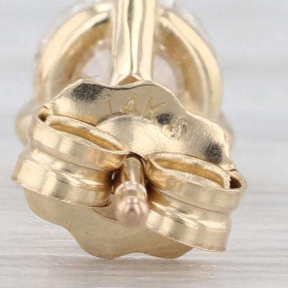 New 0.66ctw Diamond Solitaire Stud Earrings 14k Gold Round Brilliant Studs