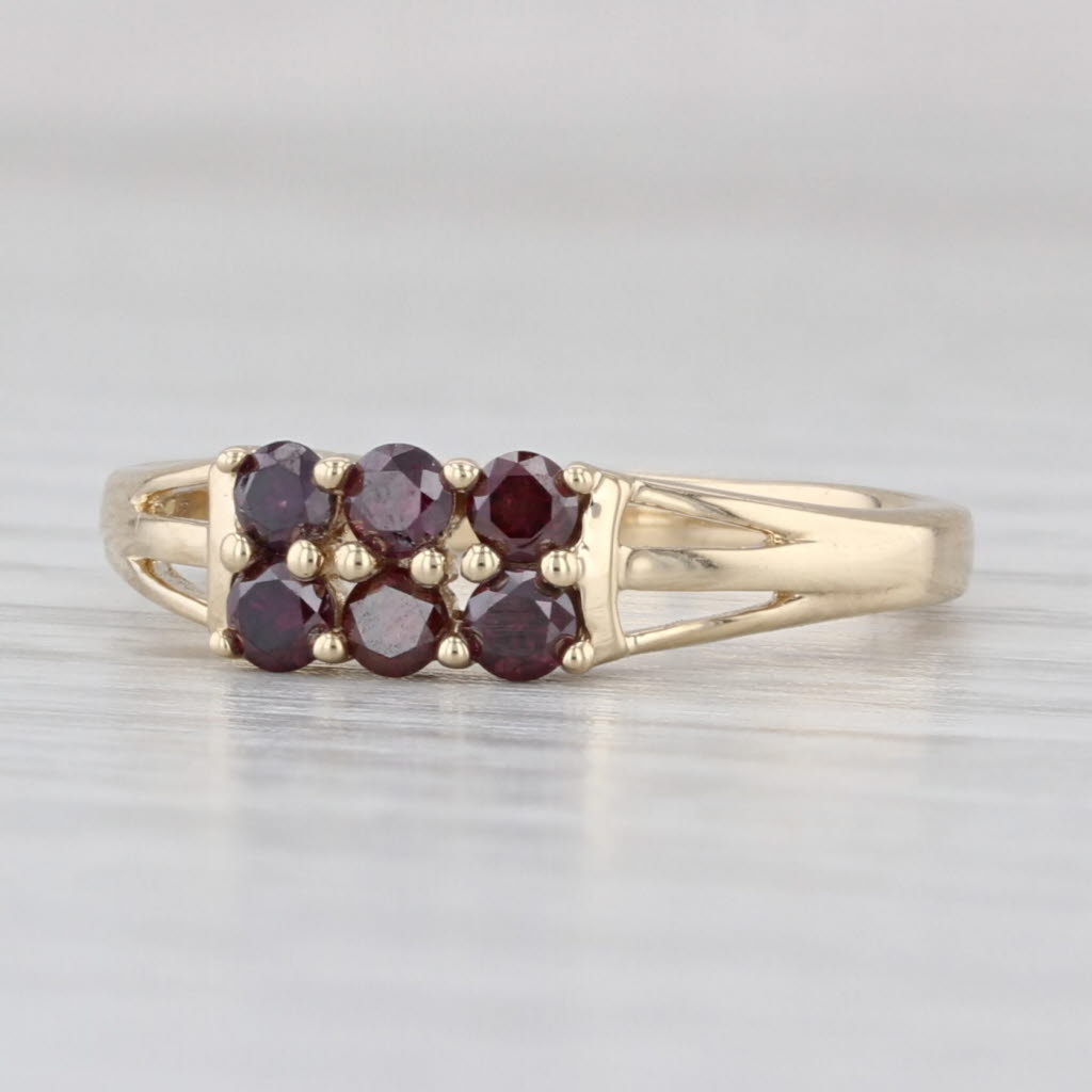 0.27ctw Purple Diamond Cluster Ring 10k Gold Size 6 COA