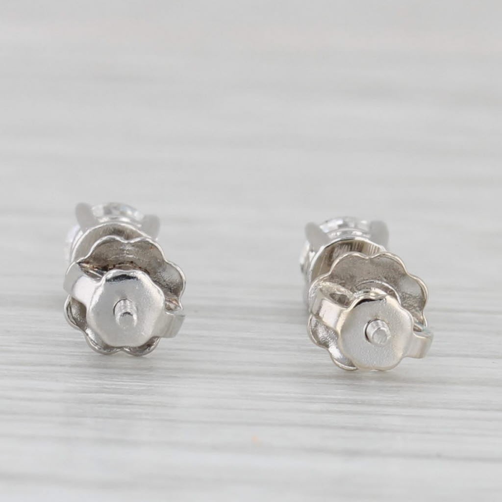 Light Gray 0.30ctw Diamond Solitaire Stud Earrings 950 Platinum Pierced Screw Back