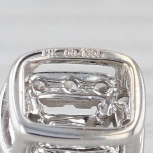0.12ctw Diamond Pendant 14k White Gold Floating Small Drop