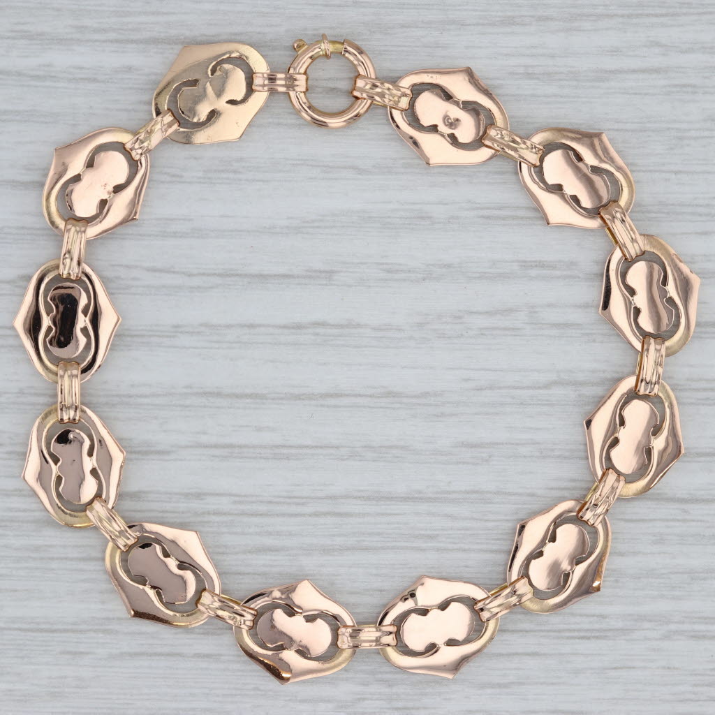 Gray Anchor Mariner Bracelet 18k Rose Gold 7.75" 12.2mm