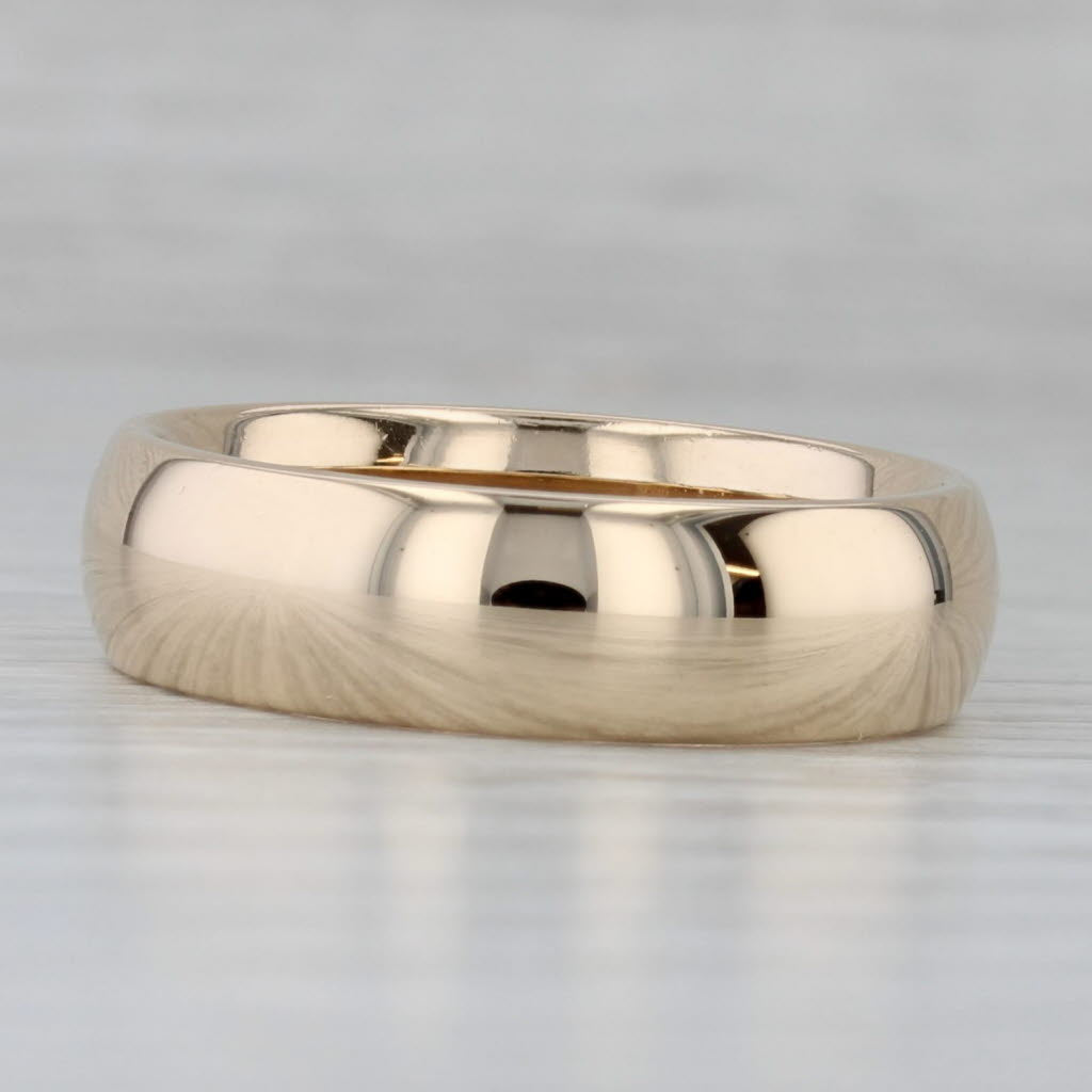 Gray Classic Men's Wedding Band 14k Yellow Gold Ring Size 9