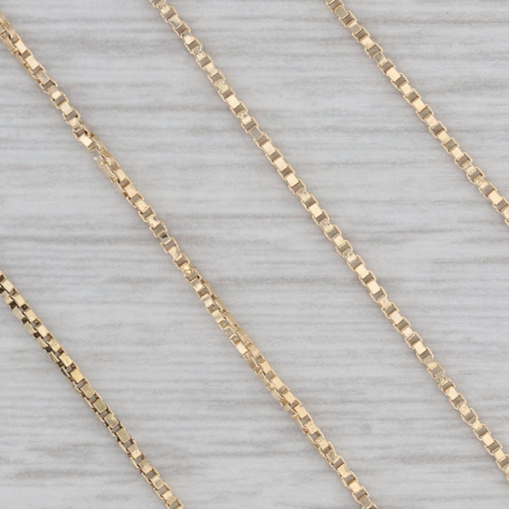 Gray 18.5" 1mm Box Chain Necklace 14k Yellow Gold Italian