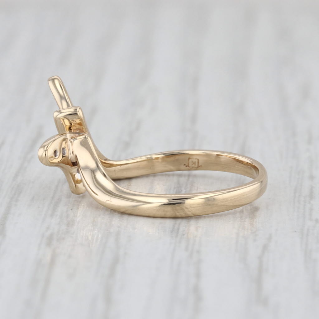 0.15ctw Diamond Butterfly Bypass Ring 14k Yellow Gold Size 5.5