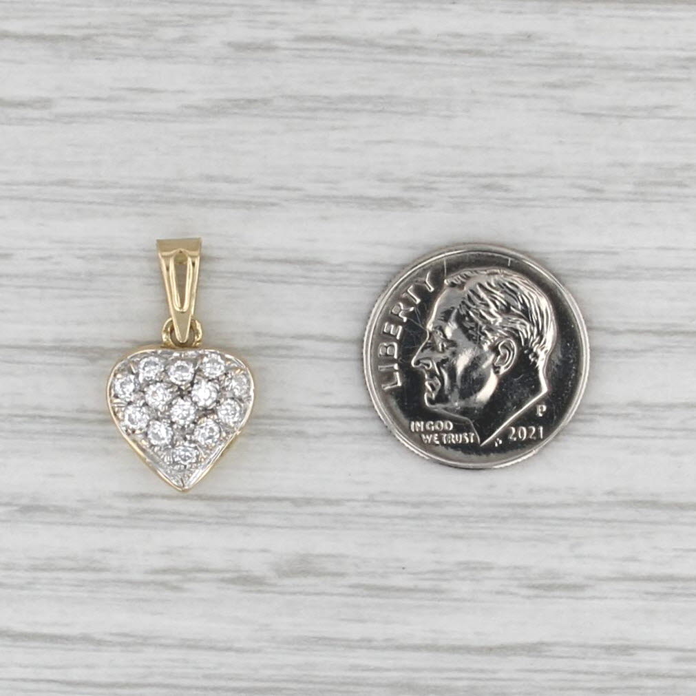 0.33ctw Cubic Zirconia Heart Pendant 18k Yellow Gold Small Drop