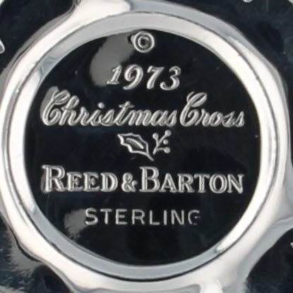 1973 Reed & Barton Christmas Cross Ornament Sterling Silver Holiday Collectible