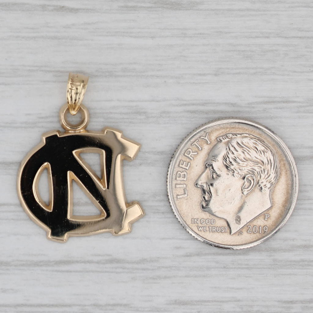 Gray UNC North Carolina Chapel Hill Pendant 14k Yellow Gold School Keepsake
