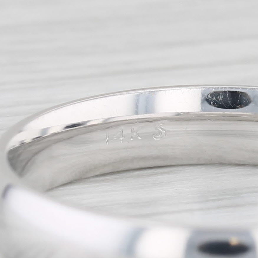Light Gray Classic Men's Wedding Band 14k White Gold Size 10.5 Ring