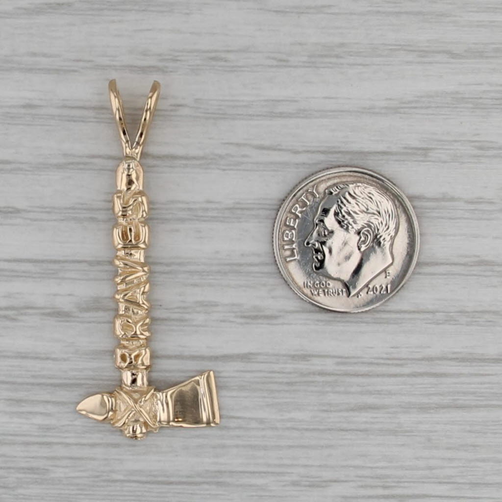 Atlanta Braves Tomahawk Pendant 10k Yellow Gold Baseball Collectible