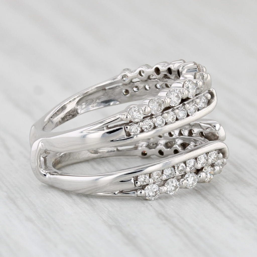 Light Gray 0.75ctw Diamond Ring Jacket Guard 14k White Gold Size 4 Wedding Band