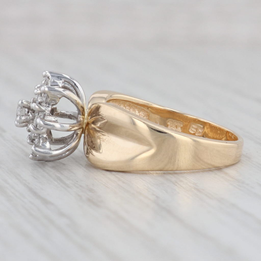 Light Gray 0.47ctw Diamond Flower Cluster Engagement Ring 14k Yellow Gold Size 6.25