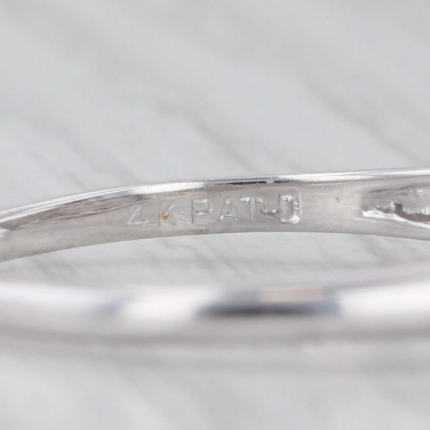 Gray Vintage 0.14ctw Diamond Wedding Band 14k White Gold Size 8.5 Stackable Ring