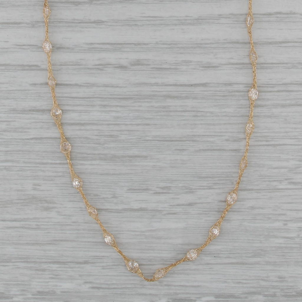 5.80ctw Cubic Zirconia Station Mesh Chain Bolo Necklace 14k Gold Adjustable