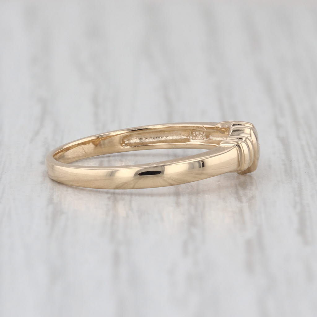 Cross Heart Ring 14k Yellow Gold Size 6.75 Stackable Band