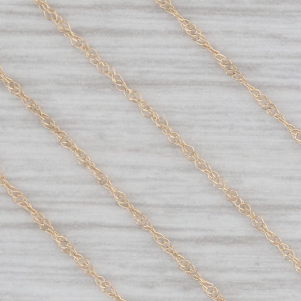 Gray Fine Light Weight Rope Chain Necklace 10k Yellow Gold 18" 1mm