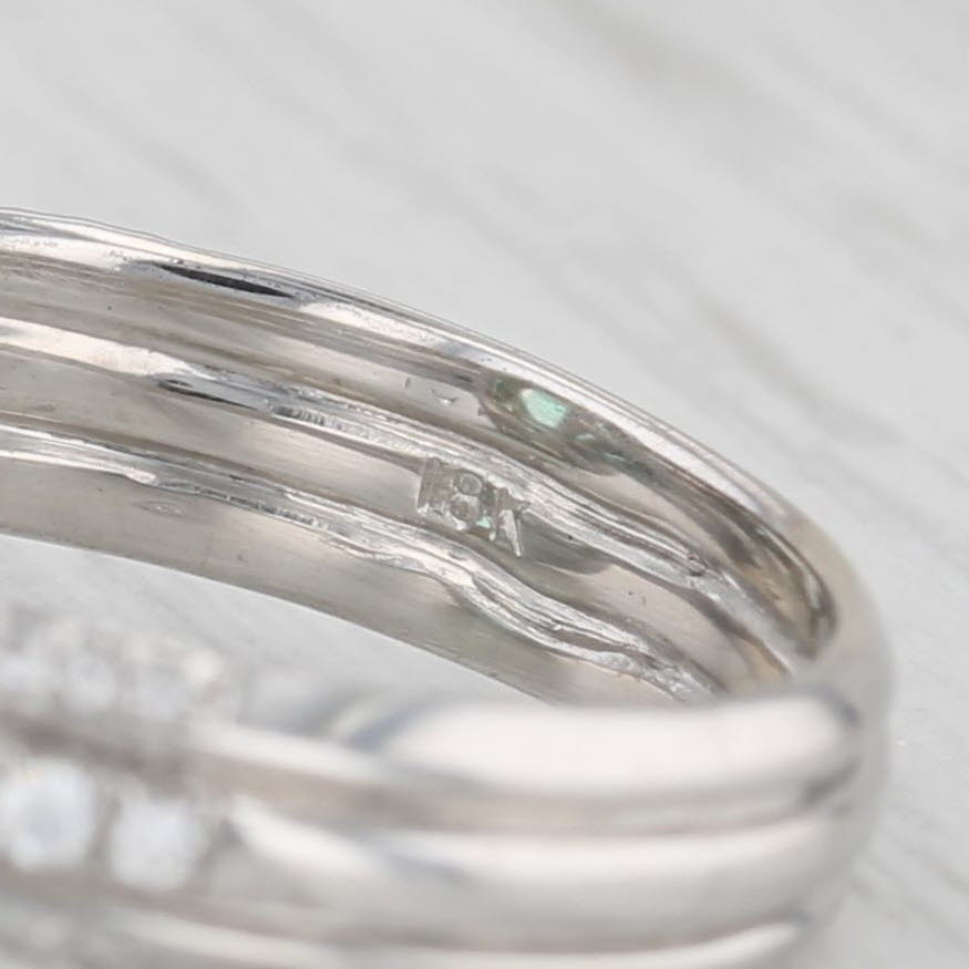 Light Gray 2.59ctw Emerald Diamond Halo Engagement Ring 18k White Gold Size 6 GIA
