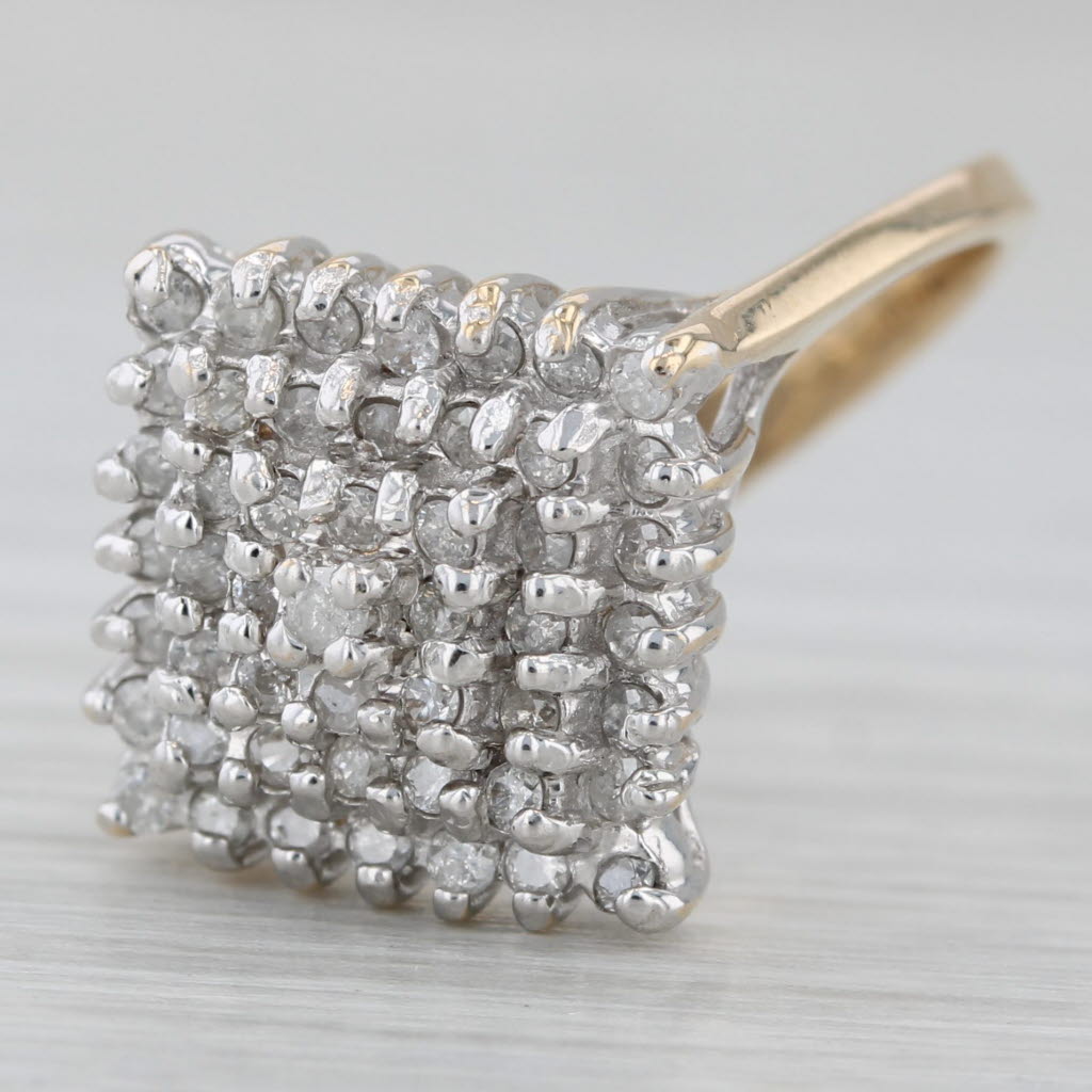 Gray 0.50ctw Diamond Cluster Ring 14k White Yellow Gold Size 6