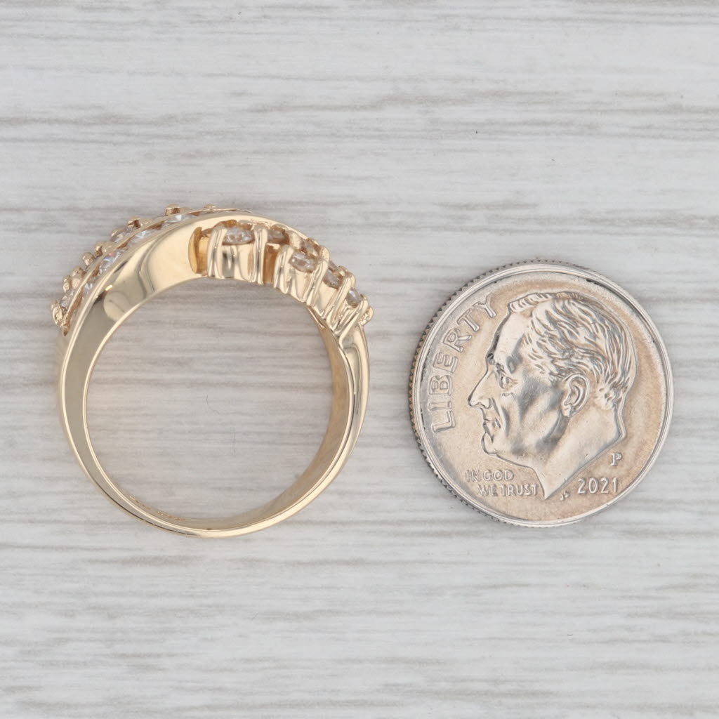 Gray 1.50ctw Diamond Bypass Ring 14k Yellow Gold Size 6.5 Cocktail
